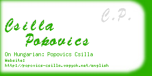 csilla popovics business card